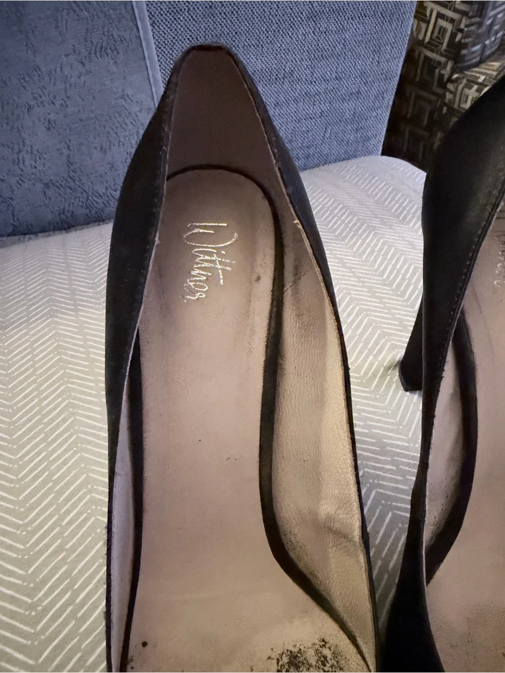 Wittner Women's Black Peep-Toe Heels with Sequin Bow